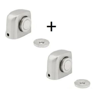 Imagem de Kit Com 02 Fixadores Prendedor Trava De Porta Magnético Alum Fp-550 No
