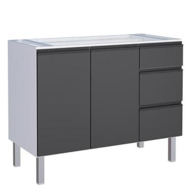 Imagem de Gabinete de Aço Para Pia 120 Gaia 3G Flat Cozimax Preto