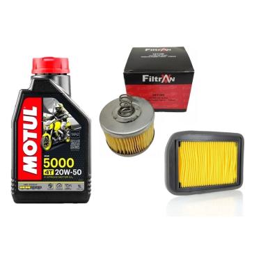 Imagem de Kit Motul 5000 20W-50 4T 1L + 1 Filtro Óleo + 1 Filtro Ar (Crosser Fazer Factor 150)