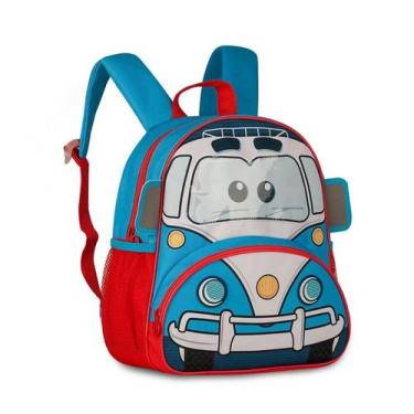 Imagem de Mochila Infantil Com Alças - Carros Bombeiro Fusca Polícia Menino Bebê