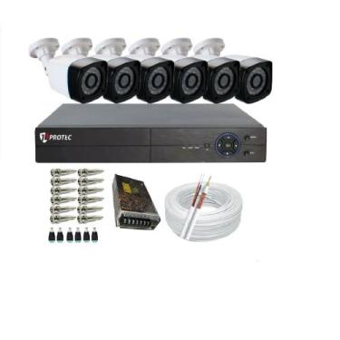 Imagem de Kit 6 Câmeras Segurança Monitore Sua Casa Celular 24 Horas - Protec