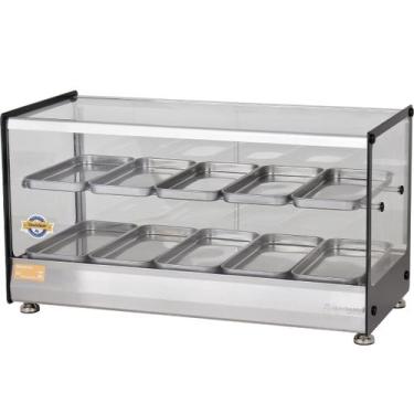 Imagem de Estufa Ônix Dupla Vitrine Para Salgados 10 Bandejas Marchesoni, 220V