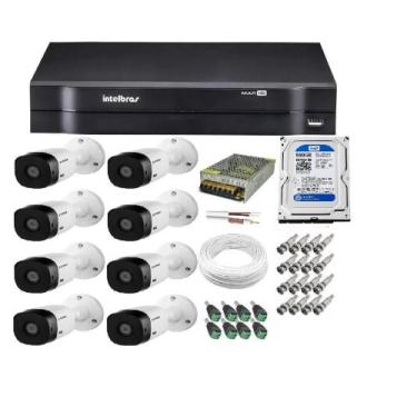 Imagem de Kit Cftv 8 Câmeras Hd 720p Dvr 8 Canais Intelbras  Monitoramento De Câ