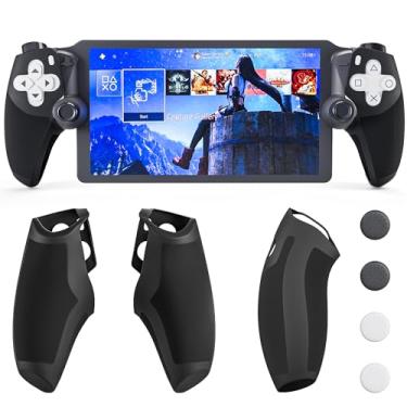 Imagem de FUNDIARY 【Upgraded Protective Case+Non-Slip Protection Cases for PS Portal, Black Silicone Grip Cover Case protector for PS Portal Accessories with Comfortable Ergonomic Handle Shell and 4 Thumb Caps