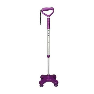 Imagem de Bengala Alumínio 04 Pontas Apoio Lilas Escuro BC1566-LE - Mercur