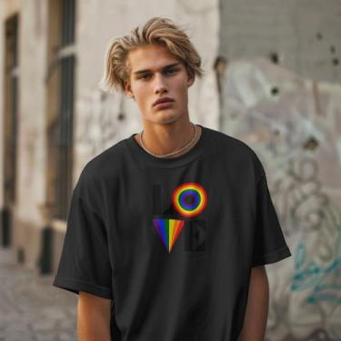 Imagem de Camiseta Casual Masculina Polo Blu Love em Algodão do P ao G1, Preto, 