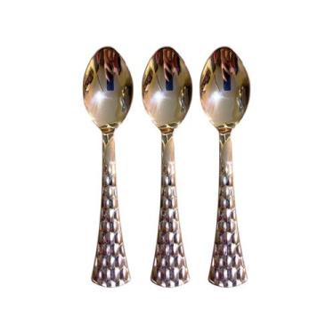 Imagem de Kit 6 Colheres pequena Descartável Rose Plástico Luxo13,8cm - Blook