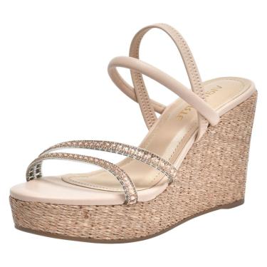 Imagem de Sandália Feminina Anabela Alta em Fibra Brilho Via Marte