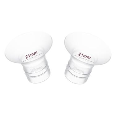 Imagem de JIMOWANG 2Pcs Flange Inserts 21Mm para Tamanho de Mamilo de 17Mm-20Mm, Serve para Momcozy S12 Pro/S9 Pro/M5,S9/S12/S19/S21/S23,Elvie,Willow,Lansinoh,Medela,Spectra,Tsrete,Kmaier,Bomba Tira Leite Momme