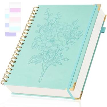 Imagem de Caderno em espiral, pautado para faculdade, caderno de capa dura com páginas numeradas, diário feminino, cadernos de couro para trabalho, escrita, cadernos grandes A5 espessos, estéticos,