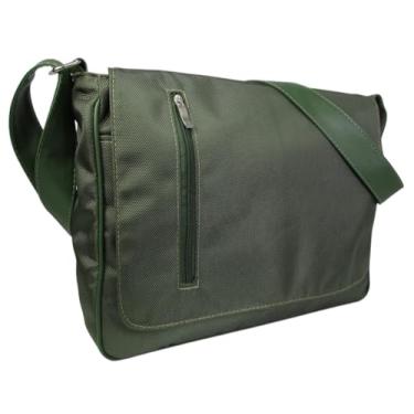 Imagem de Bolsa Transversal Carteiro Notebook Resistente Estudantes Proficionais Casual Dia A Dia (Verde)