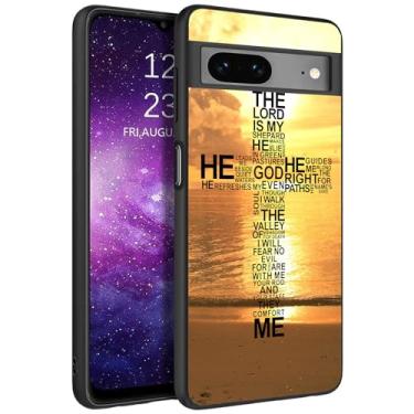 Imagem de Capa para celular Google Pixel 7A, capa de proteção ultrafina de silicone líquido antiderrapante elegante, adequada para Google Pixel 7A, cruz cristã de Deus Jesus
