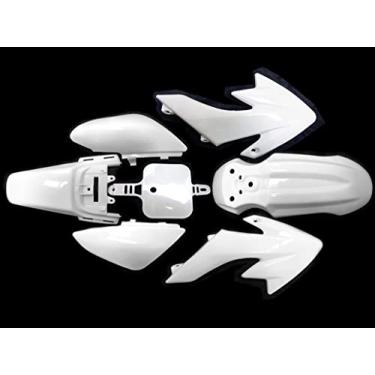 Imagem de RedCap Kit de pára-choque de corpo crf50 compatível com xr50 xr 50 crf 50 sdg ssr pit dirt motor trail bike preto com parafuso carenagem de plástico 50cc 70cc 90cc 110cc pit dirt bike 7 peças branco