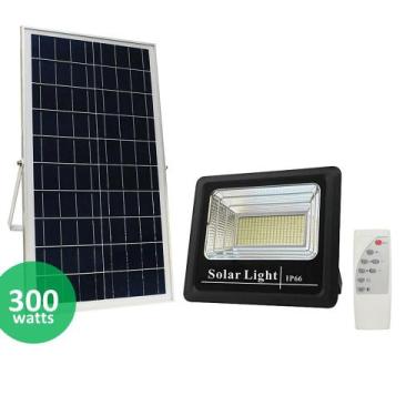 Imagem de Refletor LED Solar Com Controle Remoto 300W A Prova D'água DS11288 - P