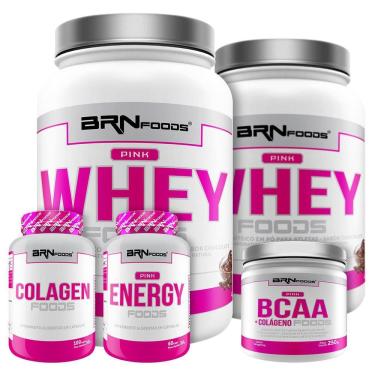 Imagem de Kit Pink Whey 900g + Pink Energy + Colágeno + BCAA 250g