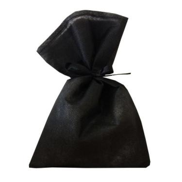 Imagem de 30 Saquinhos Sacolinhas 15x23 Tnt Preto Com Fita Preto - Upontocom