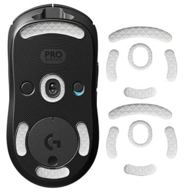 Imagem de yiodelu 2 conjuntos de patins de mouse para Logitech G PRO 2 Lightspeed Wireless/G PRO Wireless Gaming Mouse Pads substituição suave durável acessórios para mouse de jogo de 0,8 mm PTFE (branco)