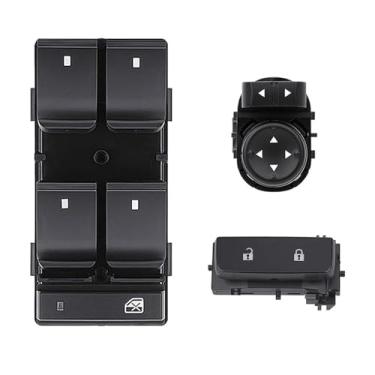 Imagem de Interruptor de controle de janela Master Power + interruptor de fechadura frontal + kit de interruptor de espelho para Chevy Silverado GMC Sierra 1500 2500HD 3500HD 2007-2014 07 08 09 10 11 12 13 14