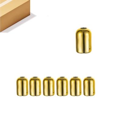 Imagem de WGVI Vaso cilíndrico dourado a granel, largura 5,6 cm, altura 8,9 cm, recipiente floral de vidro para mesa de centro de mesa para festa de casamento, evento de decoração de casa, presente, 6 peças