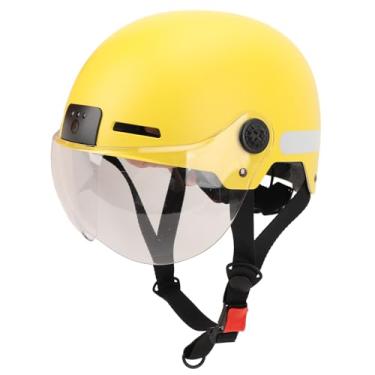 Imagem de Capacete Inteligente, Câmera Profissional 1080P 30fps Ajustável, Capacete de Ciclismo Esportivo Com Luz de Segurança para Adultos, Homens e Mulheres (Amarelo)