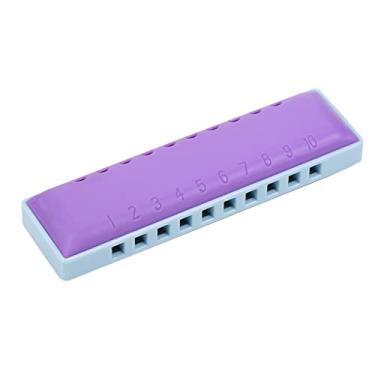 Imagem de Gaita Diatônica, Blues Gaita 10 Buracos Blues Harp Organ Organ Harmonica Resina Instrumento Musical da Concha para Crianças Adultos e Iniciantes (Roxo)