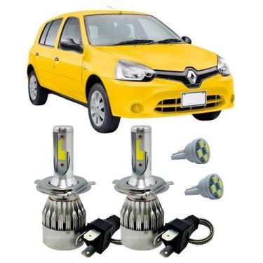 Imagem de Kit Super Led H4 6000K Farol Auto Baixo Clio 2012 a 2016 T10 - Autovex