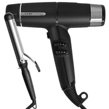 Imagem de Kit Secador iQ Lite Black e Modelador Salon Curl 38mm - GA.MA PROFESSI