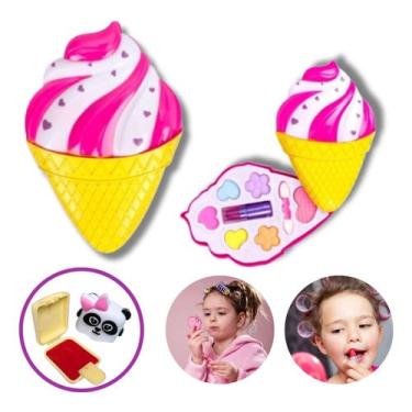 Imagem de Kit Maquiagem Infantil Menina Sorvete + Brinde Batom Panda