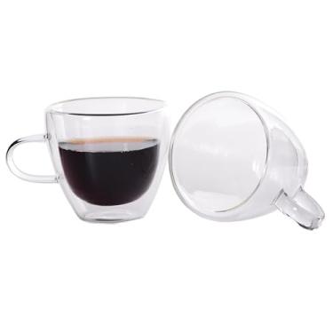 Imagem de Conjunto Com 2 Canecas De Vidro Parede Dupla 120ml Para Expresso - Wincy - VDA09129