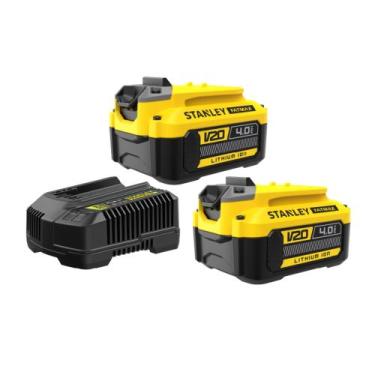 Imagem de Kit Stanley SCB244CK-BR  2 Baterias 20V 4Ah e Carregador Bivolt com LE