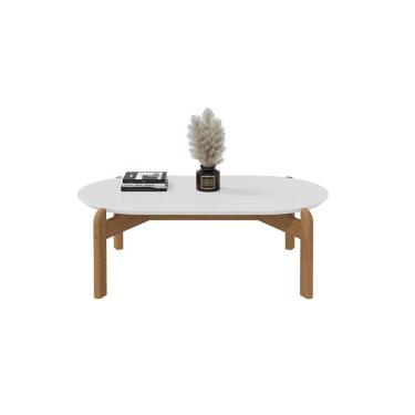Imagem de Mesa de Centro Inove Tampo Oval Branco Cedro Casa D