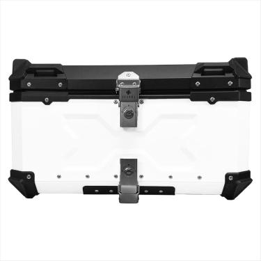 Imagem de Baú de Moto Traseiro Tronos 60L-T-X em Alumínio - Base Universal - 60 Litros - Forro em Couro Sintético - Branco