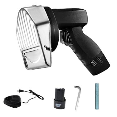 Imagem de MLUENF Máquina sólida, máquina de cortar Kebab elétrica multifuncional para churrasco, cortador de carne sem fios de aço inoxidável comercial, para cortar Kebab