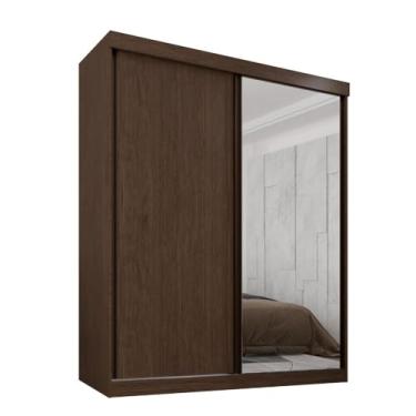 Imagem de Guarda Roupa Solteiro 100% Mdf 2 Portas De Correr 3 Gavetas Com Espelho Portugal - Mais Móveis Newcanion/offwhite