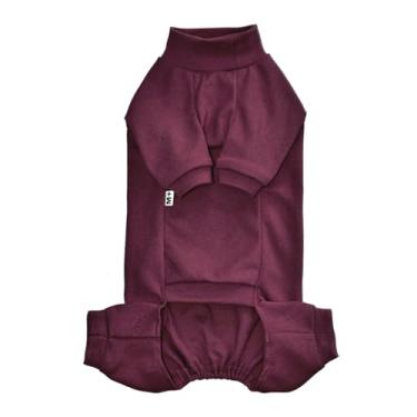 Imagem de Sphynx Pijama de lã quente de quatro pernas para gatos sem pelos para gatos sem pelos, roupa de recuperação cirúrgica para Sphynx, Devon, Cornish (vinho, P (1,5-2,3 kg))