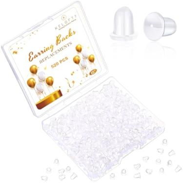 Imagem de Costas de brinco para pregos, substituições Kelofty Upgrade de borracha transparente de silicone ou plástico para orelhas caídas sensíveis, rolhas de suporte de brinco perfurado para parafusos (520