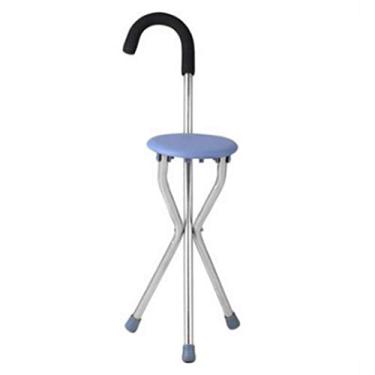 Imagem de ZDJZMGZ Cadeira de bengala para idosos com tripé e muleta ABS antiderrapante painel e almofada de pé alça de esponja adequada para descanso de caminhada de idosos, conveniência