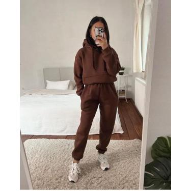 Imagem de Moletom Feminino Com Capuz Forrado De Lã Para Inverno - vitoria flower