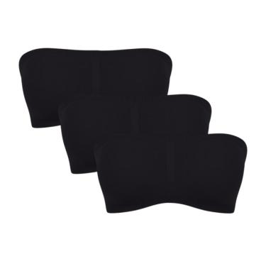 Imagem de Kit 3 Top Tomara Que Caia Modelo Faixa Bojo Removível Trifil