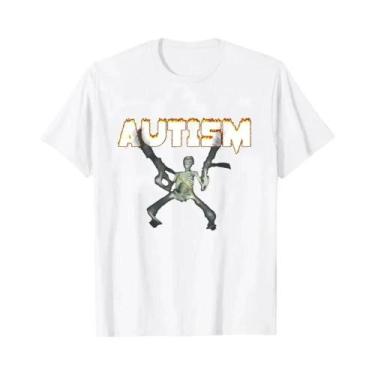 Imagem de Camiseta Feminina Retrô Esqueleto - Autismo Conscientização - Design E