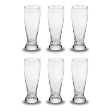 Imagem de Kit Jogo 6 Copos De Vidro Cerveja 300ml Restaurante Tulipa Bar Hotel B