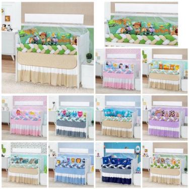 Imagem de Kit Jogo Berço Safari Estampado 10 Peças Americano Bichinhos - Jm Enxo