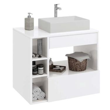 Imagem de Armário Gabinete para Banheiro com Cuba Paris Branco