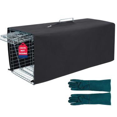 Imagem de Deblue Capa de gaiola de armadilha de gato selvagem, capa de armadilha de gaiola de 81 cm para animais vivos com luvas à prova de mordida, capa de gaiola grande para gaiola de armadilha humana de 1