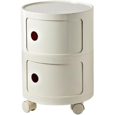 Imagem de Mesa De Cabeceira Redonda Com Gaveta De Armazenamento Pequena Mesa Lateral Para Quarto Sala De Estar, Light Green, 2 TIERS