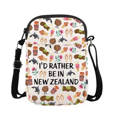 Imagem de Bolsa tiracolo Nova Zelândia Lembranças Viagem Viagem Viagem Presente de férias I'd Rather Be In New Zealand Bolsa Sling Travel Bag, New Zealand Middle Cb, Tendência