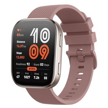 Imagem de AK Pulseira de silicone compatível com Amazfit Bip 6/Bip 5, Amazfit GTR 4, pulseira esportiva de substituição macia de 22 mm para Amazfit Bip 6/Bip 5/GTR 4 feminino e masculino (violeta claro)