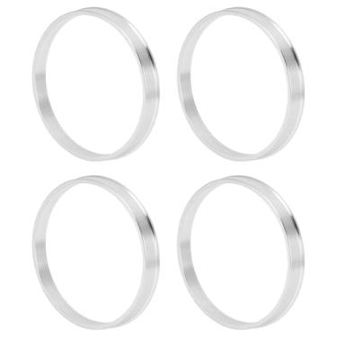 Imagem de INFINAUTO Anéis centralizados no cubo da roda do carro OD 78,1 mm para ID 73,1 mm eixo central de rodas amortecedores Hubrings liga de alumínio tom prata durável