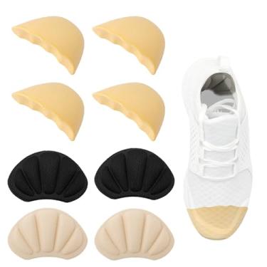 Imagem de lasuroa Conjunto de 8 Palmilhas e Protetores Calcanhar para Sapatos Grandes, Homem Mulher Palmilhas Espuma e Conforto Almofada Enchimento para Ténis Botas De Salto Alto