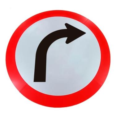 Imagem de Kit 3 Placas de Sinalização, Condomínio, Vire à Direita, Refletiva, 50cm, em ACM 3mm (alumínio composto)